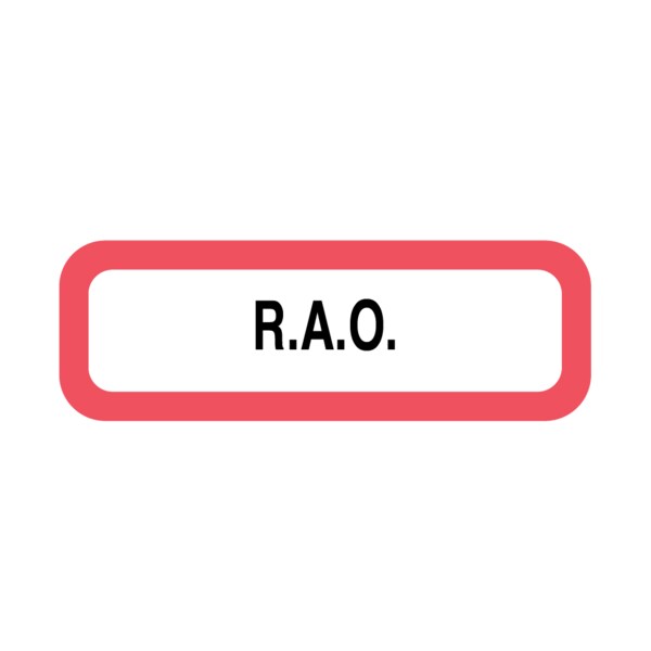 Position Labels - R.A.O. 1/2" x 1-1/2" White w/Red & Black